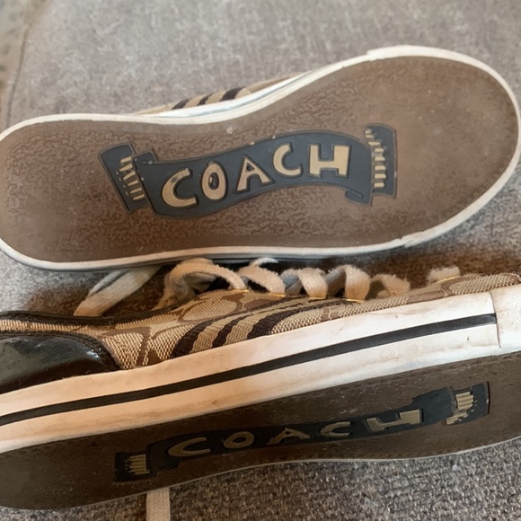 Coach Folly sneakers with classic brown Coach logo and text. Size 6 1/2. - Picture 5 of 6
